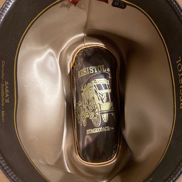 Vintage Resistol Stagecoach Fur Western Hat w/ Hand Embroidered Trim & Feathers - Picture 11 of 16